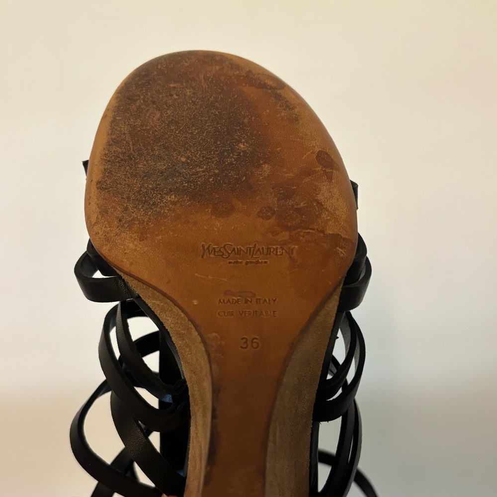 Yves Saint Laurent wedge sandals -Black - Picture 8 of 12